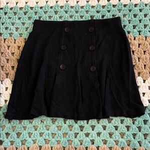 Y2K 90s Black Button Front Skater A Line Mini Skirt  Women's sz Small